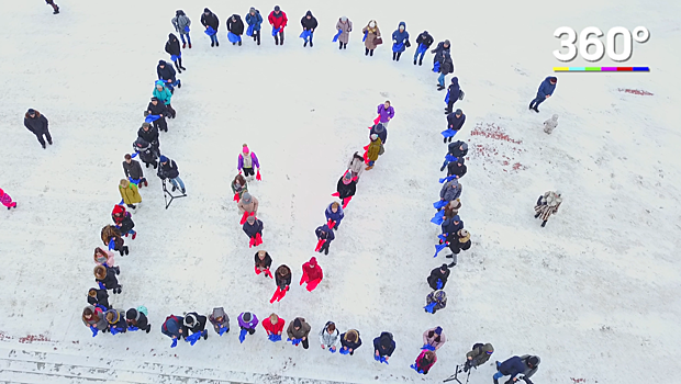 Коптеры «360» сняли с воздуха флешмоб «Здоровая семья – сильная Россия» в Балашихе