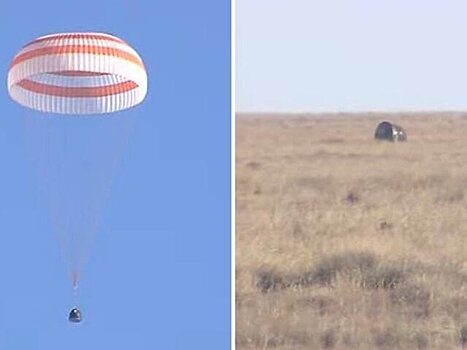 Спускаемый аппарат "Союза МС-22" приземлился в Казахстане