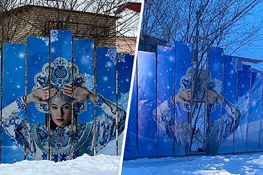 В Челябинской области появился арт-объект с Сашей Грей в образе Снегурочки