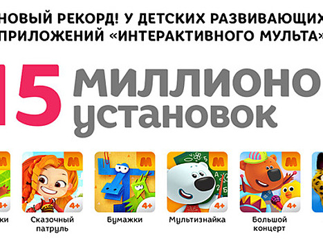 Приложения "Интерактивного Мульта" установили более 15 миллионов раз