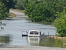 Вблизи затопленного города Алешки горяд леса из-за обстрелов со стороны ВСУ