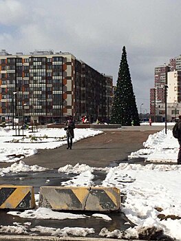В Петербурге установили новогоднюю елку накануне Пасхи