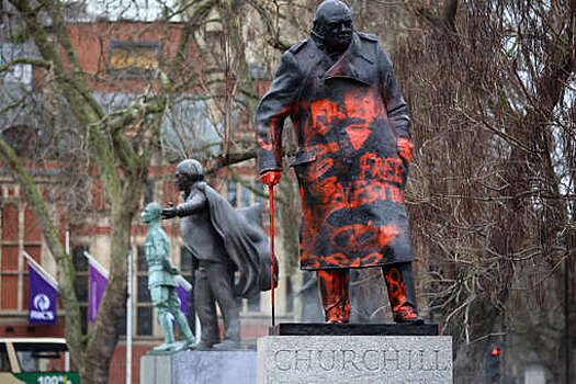 Пропалестинский вандал осквернил памятник Черчиллю в Британии