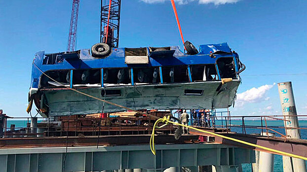 Названы причины падения автобуса в море на Кубани