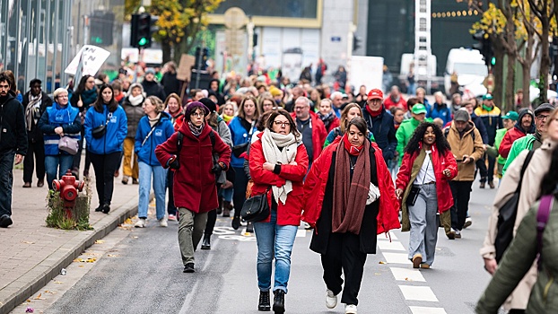 В Брюсселе четверо полицейских ранены на акции протеста