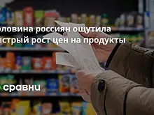Половина россиян ощутила быстрый рост цен на продукты