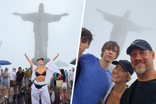 Ведущая Елена Летучая сделала селфи с мужем и его сыновьями в Бразилии