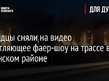 Очевидцы сняли на видео впечатляющее фаер-шоу на трассе в Гатчинском районе