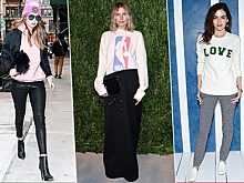 С чем носить свитшот: 5 необычных модных идей от звёзд