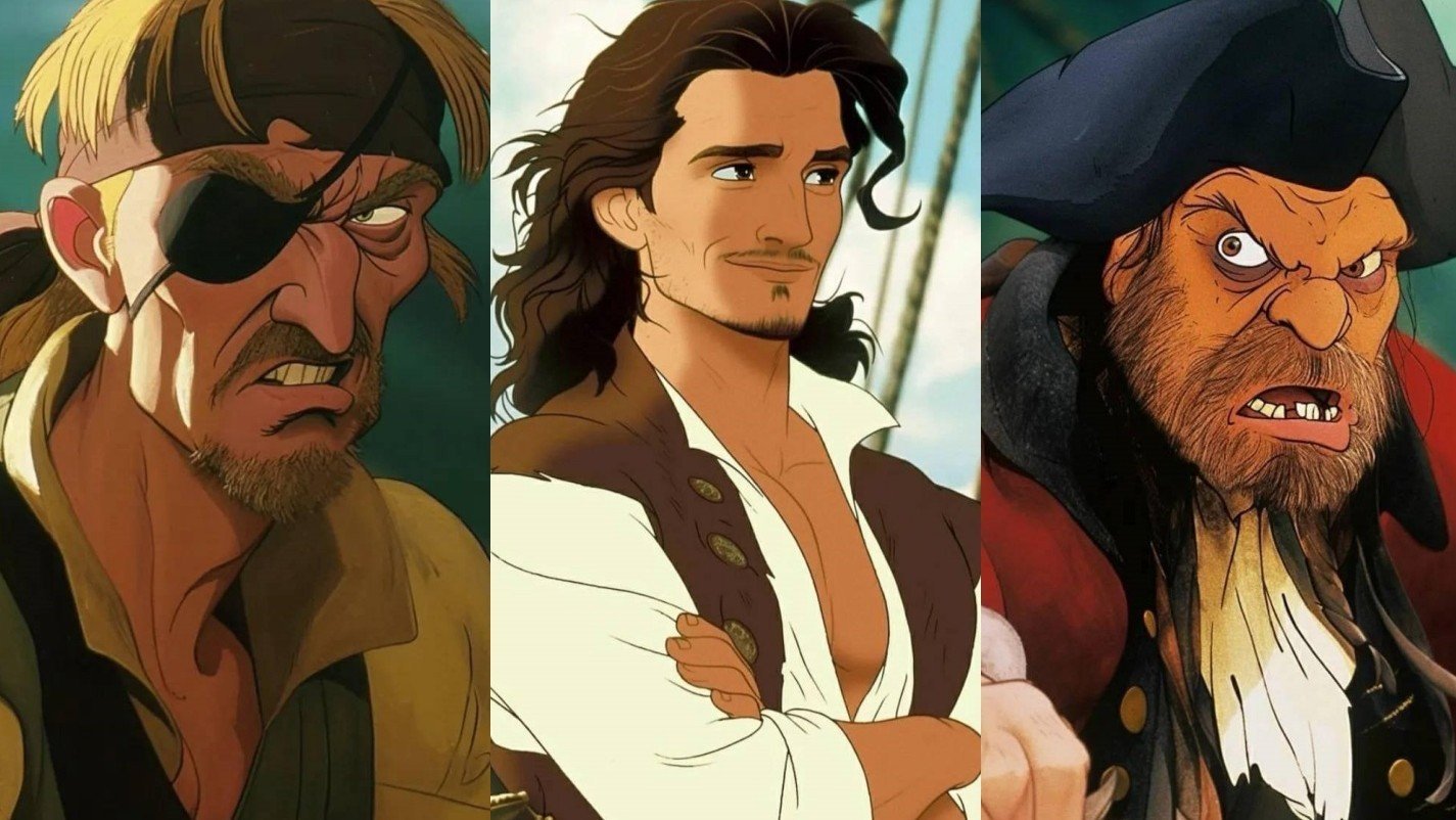 Нейросеть показала «Пиратов Карибского моря» в стиле мультфильмов Disney