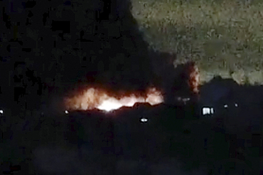Мощный пожар на российской фабрике по производству масок сняли на видео