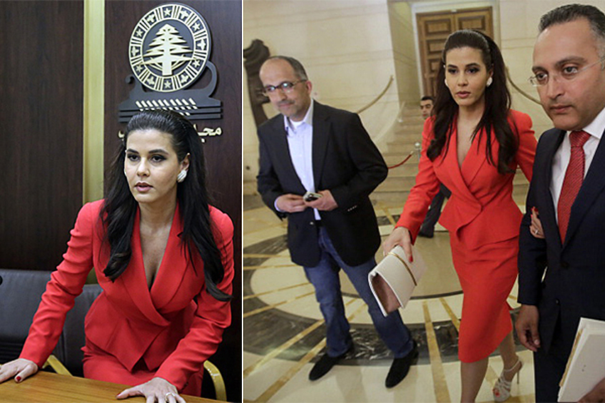 Ливанская политическая деятельница, депутат парламента от партии Ливанские силы Сетрида  Джааджаа. Ее наряды часто притягивают внимание журналистов
