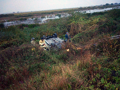 В Рязанском районе Renault врезался в столб и перевернулся, водитель погиб