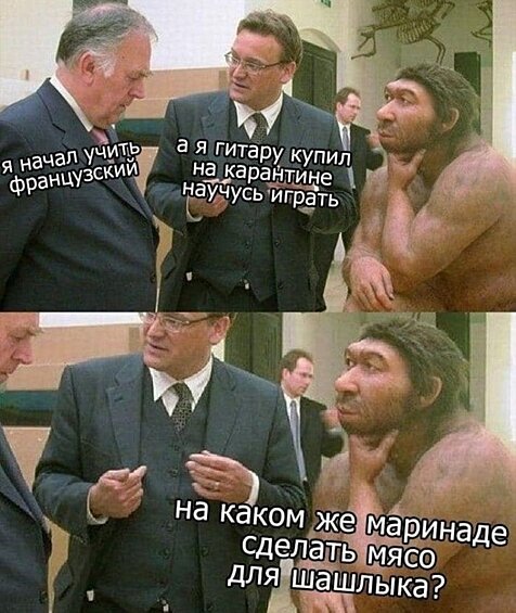 Мем как-бы намекает об уровне развития людей, которые устраивали шашлыки в людных местах, когда эпидемия только набирала обороты.