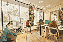 В Адмиралтейской слободе есть мини-версия нацбиблиотеки. Такая же модная – с коворкингом и кофе