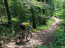 В США брошенный в горах джип перегородил велотрассу