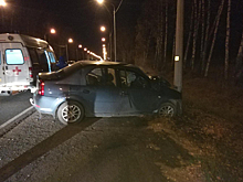 В Рязани пьяный мужчина на Renault врезался в столб