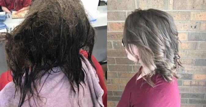 Стилист 13 часов работал над волосами девушки, которая не расчесывалась несколько лет, и результат ее поразил