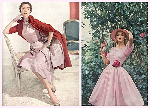 Как носили розовый цвет в 50-х?