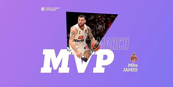 Майк Джеймс – MVP марта в Евролиге