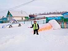 Пьяные россияне испугались ледяного гаишника