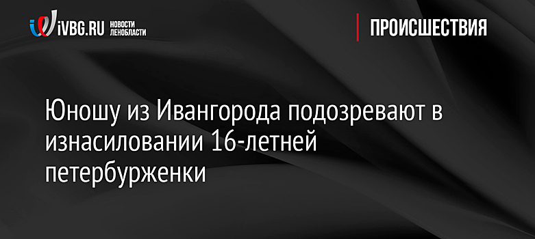 Юношу из Ивангорода подозревают в изнасиловании 16-летней петербурженки