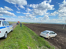 В Республике Татарстан полицейские помогли женщине, чья машина улетела в кювет