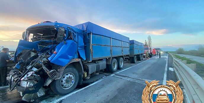 В ДТП с двумя КамАЗами в Ростовской области пострадал водитель