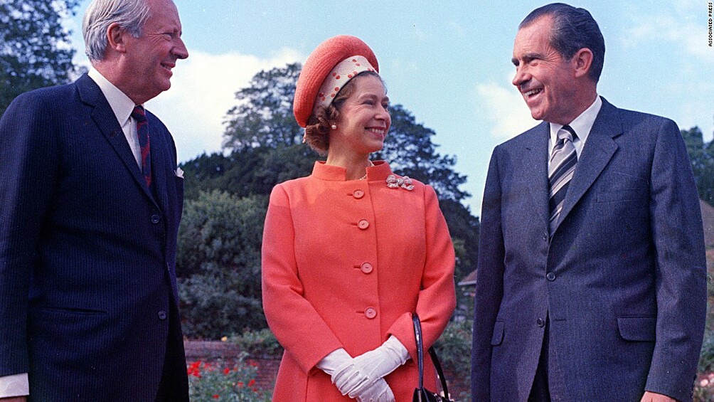 Королева Елизавета II и президент Ричард Никсон, 1970 год