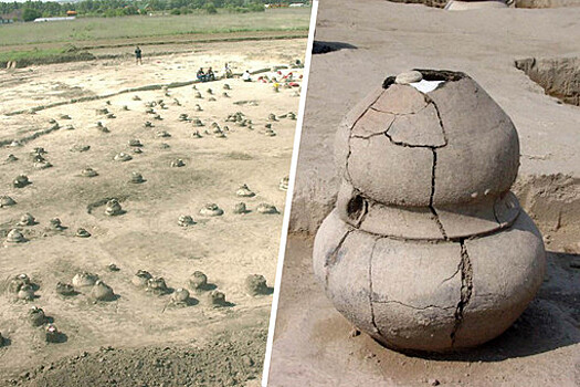 Археологи нашли 4000-летнию урну с останками богачки, беременной двойней