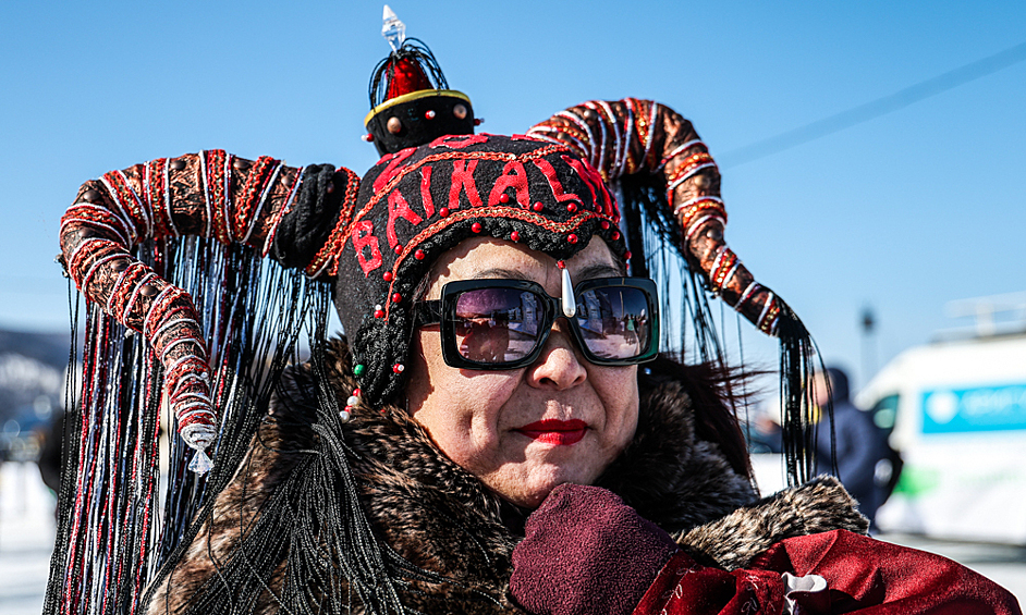 Участница международного фестиваля скорости на льду "Байкальская миля - 2023" на озере Байкал