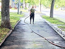 В Новосибирске одну из улиц вымыли с шампунем