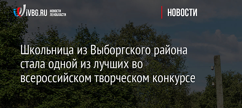 Школьница из Выборгского района стала одной из лучших во всероссийском творческом конкурсе