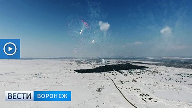 Уникальные кадры репетиции салюта в честь 23 февраля с высоты птичьего полёта над Погоново