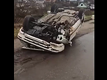 В Сапожке Рязанской области перевернулась легковушка