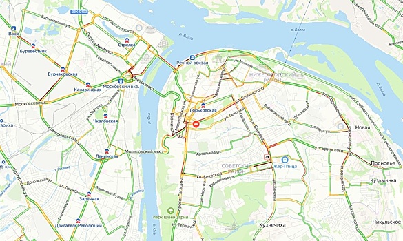 Пробки сковали Нижний Новгород вечером 12 декабря