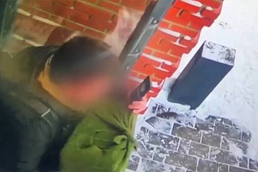 Вышедший на улицу москвич с сейфом попал на видео