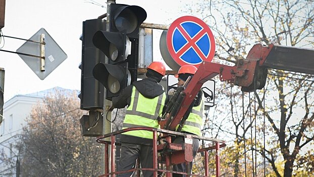 На улице Василия Жуковского установили пешеходный светофор