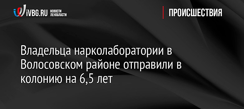 Владельца нарколаборатории в Волосовском районе отправили в колонию на 6,5 лет