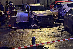 Последствия взрыва автомобиля Kia Sorento на юге Москвы, 22 декабря 2025 года