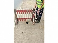 В Уфе на пешеходной дорожке просел грунт