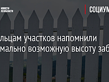 Владельцам участков напомнили максимально возможную высоту забора