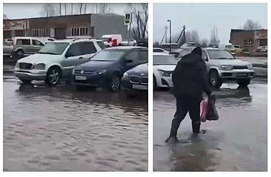 В результате проблем с системой водостоков в Петербурге появились новые "озера"