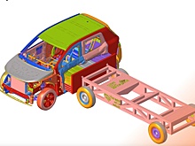 На видео показали, что будет с электрокаром "Атом" при аварии