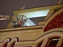 Видео пожара на крыше гостиница "Москва"