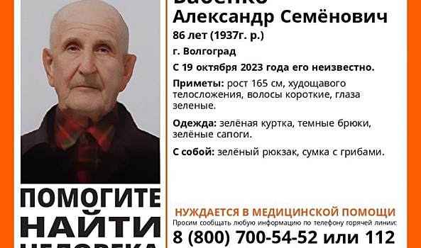В Волгограде ищут пропавшего 86-летнего Александра Бабенко