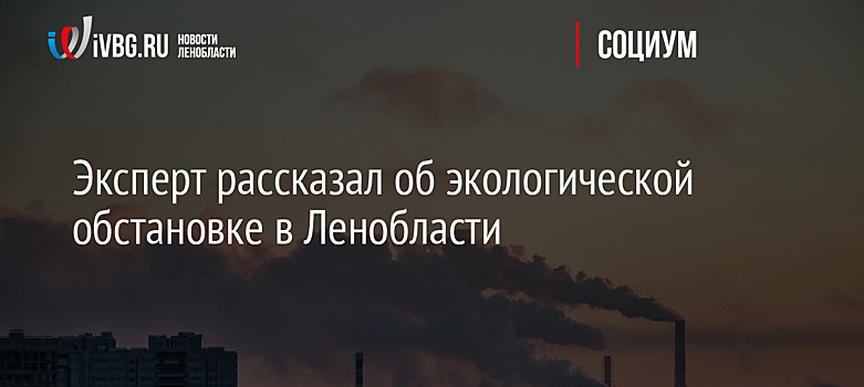 Эксперт рассказал об экологической обстановке в Ленобласти