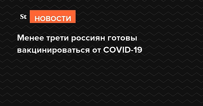 Менее трети россиян готовы вакцинироваться от COVID-19