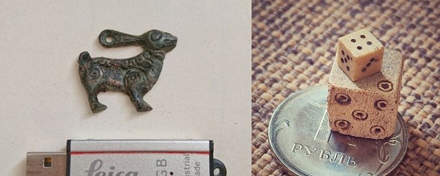 В Пскове археологи нашли старинные игральные кости