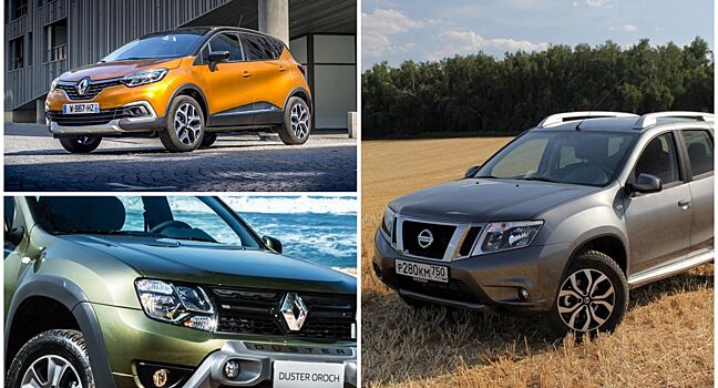 Nissan Terrano, Renault Duster и Renault Kaptur сравнили по дорожным характеристикам